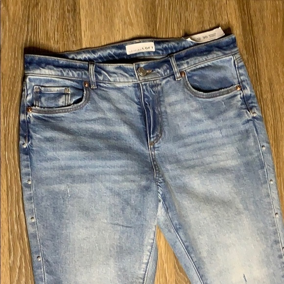 Loft Modern Skinny 10” Rise Ankle Crops Light Denim Size 10/30 Petite New - Picture 4 of 10